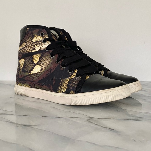 LANVIN Leather & Snakeskin Print High Tops, 35, 5 - Picture 2 of 8